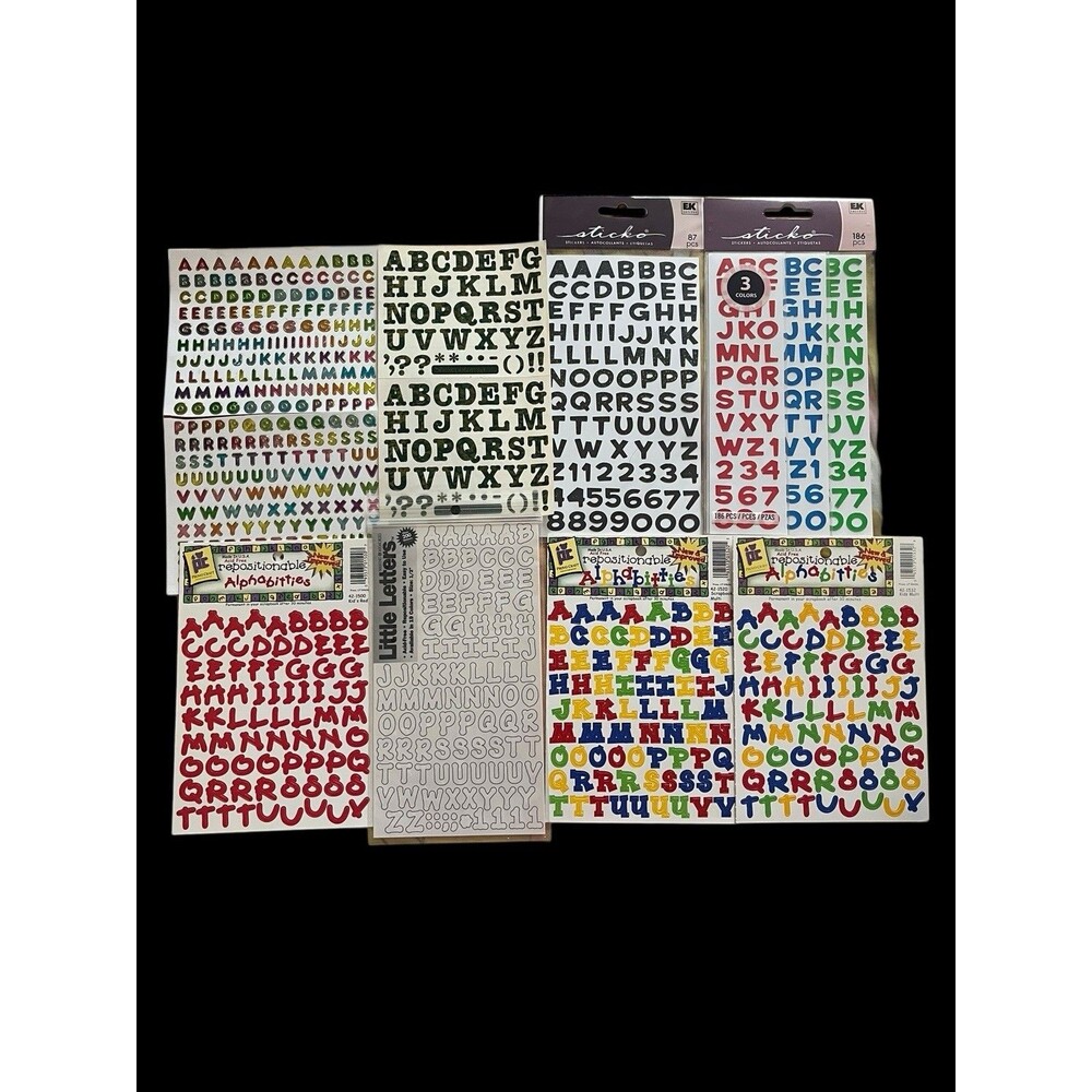 Scrapbooking Alphabet Sticker Lot 8 Unused Packs Sheets Sticko and More Brands
